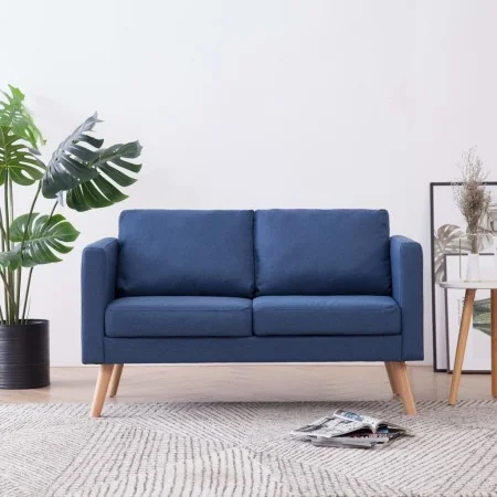Two-seater blue fabric sofa by , Sofas - Ref: Foro24-281355, Price: 300,47 €, Discount: %