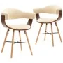 Dining chairs 2 units synthetic leather and curved cream wood by , dining chairs - Ref: Foro24-283139, Price: 252,27 €, Disco...