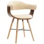 Dining chairs 2 units synthetic leather and curved cream wood by , dining chairs - Ref: Foro24-283139, Price: 252,27 €, Disco...