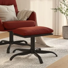 Footrest made of fabric and synthetic leather in wine color, measuring 60x60x36 cm. by , Ottomans - Ref: Foro24-341604, Price...