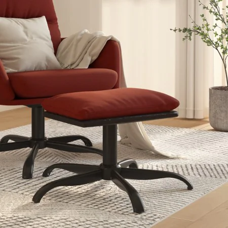Footrest made of fabric and synthetic leather in wine color, measuring 60x60x36 cm. by , Ottomans - Ref: Foro24-341604, Price...