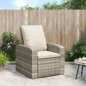 Reclining garden armchair and light brown synthetic rattan cushions by , Garden chairs - Ref: Foro24-364103, Price: 268,27 €,...
