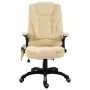 Silla de oficina de masaje de cuero sintético color crema de , Sillas de oficina - Ref: Foro24-20238, Precio: 242,23 €, Descu...