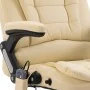 Silla de oficina de masaje de cuero sintético color crema de , Sillas de oficina - Ref: Foro24-20238, Precio: 242,23 €, Descu...