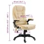 Cream-colored synthetic leather massage office chair by , Office chairs - Ref: Foro24-20238, Price: 242,25 €, Discount: %