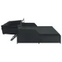 Double sun lounger with black synthetic rattan canopy by , Outdoor beds - Ref: Foro24-47443, Price: 598,67 €, Discount: %