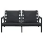 Zweiplätziges Gartensofa mit dunkelgrauen Aluminiumkissen. von , Outdoor-Sofas - Ref: Foro24-47815, Preis: 381,91 €, Rabatt: %