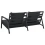 Zweiplätziges Gartensofa mit dunkelgrauen Aluminiumkissen. von , Outdoor-Sofas - Ref: Foro24-47815, Preis: 381,91 €, Rabatt: %