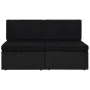 Sofá seccional de 2 plazas de ratán sintético negro de , Sofás modulares de exterior - Ref: Foro24-49503, Precio: 195,54 €, D...
