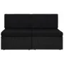 Zweisitziges schwarzes Kunststoff-Rattan-Sofa mit Sektionen. von , Modulare Sofas für den Außenbereich - Ref: Foro24-49503, P...