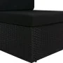 Zweisitziges schwarzes Kunststoff-Rattan-Sofa mit Sektionen. von , Modulare Sofas für den Außenbereich - Ref: Foro24-49503, P...