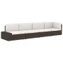 Zweisitziges schwarzes Kunststoff-Rattan-Sofa mit Sektionen. von , Modulare Sofas für den Außenbereich - Ref: Foro24-49503, P...