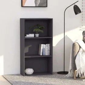 Regal aus grauem Sperrholz, 3 Ebenen, 60x30x114 cm. von , Bücherregale und Regale - Ref: Foro24-800974, Preis: 76,59 €, Rabat...