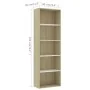 Regal 5-stufiges Regal aus weißem und Eichen-Sperrholz, 60x30x189 cm. von , Bücherregale und Regale - Ref: Foro24-800995, Pre...