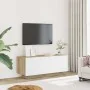 TV-Möbel aus weißem und Eichenfurnier, 100x35x40 cm. von , TV-Möbel - Ref: Foro24-804441, Preis: 86,53 €, Rabatt: %