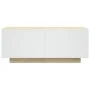 TV stand made of white and oak veneer, measuring 100x35x40 cm. by , TV Furniture - Ref: Foro24-804441, Price: 86,53 €, Discou...
