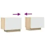 TV stand made of white and oak veneer, measuring 100x35x40 cm. by , TV Furniture - Ref: Foro24-804441, Price: 86,53 €, Discou...