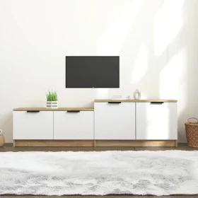 TV-Möbel aus weißem und Eichen-Sperrholz, 158,5x36x45 cm. von , TV-Möbel - Ref: Foro24-811489, Preis: 83,89 €, Rabatt: %