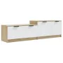 TV-Möbel aus weißem und Eichen-Sperrholz, 158,5x36x45 cm. von , TV-Möbel - Ref: Foro24-811489, Preis: 83,78 €, Rabatt: %