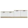 TV stand made of white and oak plywood 158.5x36x45 cm by , TV Furniture - Ref: Foro24-811489, Price: 83,78 €, Discount: %