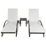 Sun loungers with a brown synthetic rattan table by , Loungers - Ref: Foro24-42496, Price: 342,49 €, Discount: %