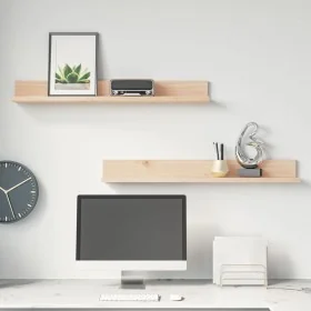 Wall shelves 2 units solid pine wood 80x11x9 cm by , Shelves and shelves - Ref: Foro24-823604, Price: 22,43 €, Discount: %