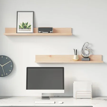 Wall shelves 2 units solid pine wood 80x11x9 cm by , Shelves and shelves - Ref: Foro24-823604, Price: 22,43 €, Discount: %