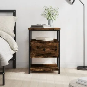 Engineered wood smoked oak bedside table 40x42x56 cm by , Nightstands - Ref: Foro24-826027, Price: 40,73 €, Discount: %
