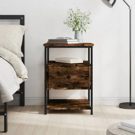 Nachttisch aus geräucherter Eichen-Ingenieurholz 40x42x56 cm. von , Nachttische - Ref: Foro24-826027, Preis: 40,73 €, Rabatt: %