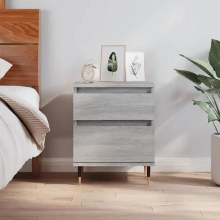 Bedside table made of gray Sonoma engineered wood, measuring 40x35x50 cm. by , Nightstands - Ref: Foro24-830664, Price: 43,94...