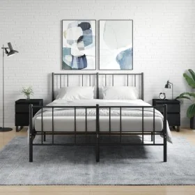 Nachttische 2 Stück aus schwarzer Ingenieurholz 40x35x50 cm von , Nachttische - Ref: Foro24-830687, Preis: 99,73 €, Rabatt: %