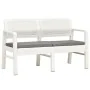 2-seater garden bench with white plastic cushions 120 cm by , garden benches - Ref: Foro24-48821, Price: 193,54 €, Discount: %