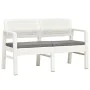 Banco de jardín de 2 plazas con cojines plástico blanco 120 cm de , Bancos de jardín - Ref: Foro24-48821, Precio: 193,54 €, D...