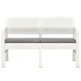 2-seater garden bench with white plastic cushions 120 cm by , garden benches - Ref: Foro24-48821, Price: 193,54 €, Discount: %