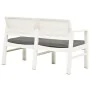 Banco de jardín de 2 plazas con cojines plástico blanco 120 cm de , Bancos de jardín - Ref: Foro24-48821, Precio: 193,54 €, D...