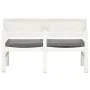 Banco de jardín de 2 plazas con cojines plástico blanco 120 cm de , Bancos de jardín - Ref: Foro24-48821, Precio: 193,54 €, D...