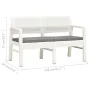 Banco de jardín de 2 plazas con cojines plástico blanco 120 cm de , Bancos de jardín - Ref: Foro24-48821, Precio: 193,54 €, D...
