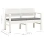 Zweierbank aus weißem Kunststoff mit Kissen, 120 cm. von , Gartenbänke - Ref: Foro24-48821, Preis: 193,54 €, Rabatt: %