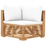 Corner garden sofa with cream cushion solid teak wood by , Modular outdoor sofas - Ref: Foro24-49375, Price: 407,07 €, Discou...