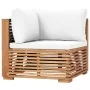 Corner garden sofa with cream cushion solid teak wood by , Modular outdoor sofas - Ref: Foro24-49375, Price: 407,07 €, Discou...