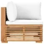 Corner garden sofa with cream cushion solid teak wood by , Modular outdoor sofas - Ref: Foro24-49375, Price: 407,07 €, Discou...