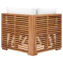 Ecksofa für den Garten, cremefarbenes Kissen, massives Teakholz. von , Modulare Sofas für den Außenbereich - Ref: Foro24-4937...