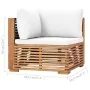 Corner garden sofa with cream cushion solid teak wood by , Modular outdoor sofas - Ref: Foro24-49375, Price: 407,07 €, Discou...