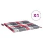Garden chair cushions 4 pcs red checkered fabric 40x40x3 cm by , Cushions for chairs and sofas - Ref: Foro24-314033, Price: 2...