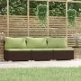 3-seater garden sofa with brown synthetic rattan cushions by , Garden sets - Ref: Foro24-317561, Price: 303,93 €, Discount: %