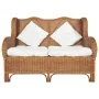 Zweiplätziges Sofa in hellem Braun aus Naturrattan und Leinen. von , Sofas - Ref: Foro24-325468, Preis: 419,34 €, Rabatt: %
