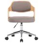 Drehbarer Esszimmerstuhl aus gebogener Holz und taupefarbenem Stoff. von , Essstühle - Ref: Foro24-287432, Preis: 139,88 €, R...