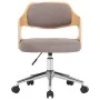 Swivel dining chair with curved wood and taupe gray fabric by , dining chairs - Ref: Foro24-287432, Price: 139,88 €, Discount: %