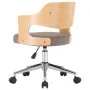 Swivel dining chair with curved wood and taupe gray fabric by , dining chairs - Ref: Foro24-287432, Price: 139,88 €, Discount: %