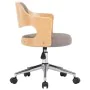 Drehbarer Esszimmerstuhl aus gebogener Holz und taupefarbenem Stoff. von , Essstühle - Ref: Foro24-287432, Preis: 139,88 €, R...